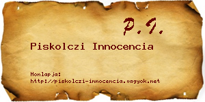 Piskolczi Innocencia névjegykártya